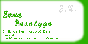 emma mosolygo business card