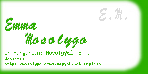 emma mosolygo business card